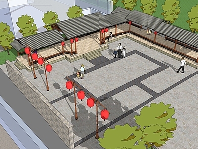新中式现代广场景观 乡村广场 健身广场 党建广场