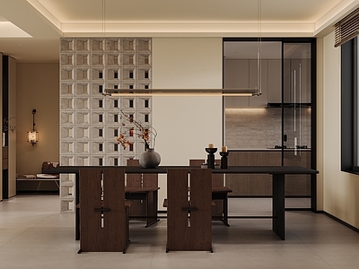 现代家居餐厅 黑白灰餐厅