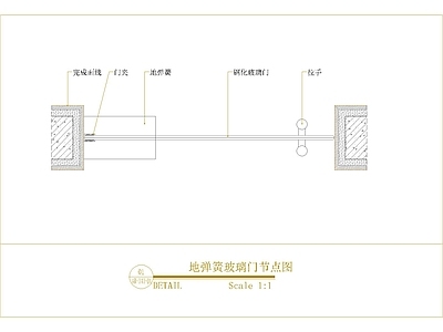 入户门 地弹簧玻璃门节点 施工图