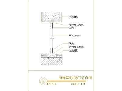 玻璃门节点 地弹簧玻璃门节点 施工图