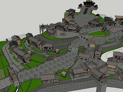 新中式中式古建筑 古建筑