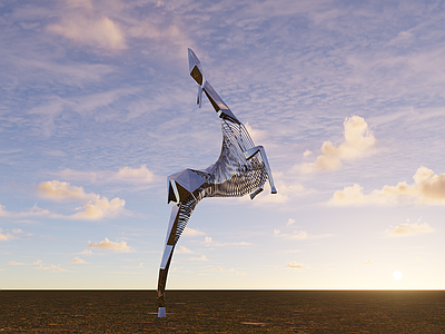 现代艺术装置 鹿雕塑 镂空金属鹿雕塑