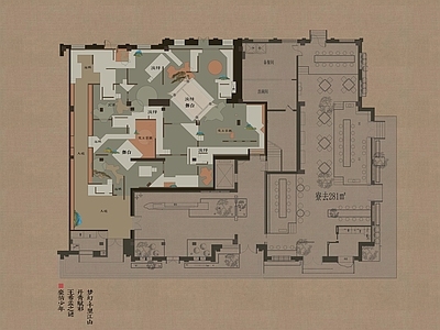 企业展厅 现代中式企业文化 企业文化展厅 平面布置图 家装布置图 施工图