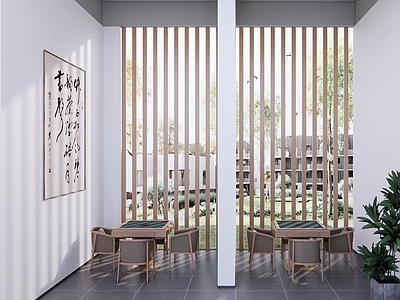 新中式其他休闲娱乐空间 新中式架空层 老年棋活动架空层