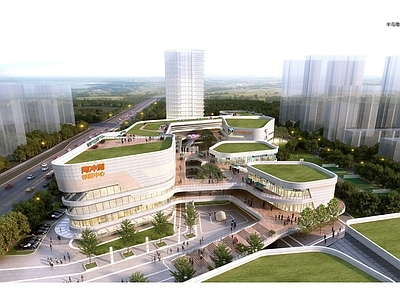 现代其他商业建筑 邻里中心 社区商业综合体 高层办公 街区商业