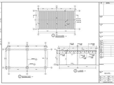 现代廊架 玻璃顶格栅廊架 施工图