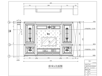 欧式卧室 卧室平面图 卧室立面图 商用店面欧式卧室 施工图