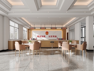 现代社区服务中心 办公室 接待厅 社区中心