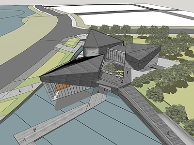 现代新中式展览馆建筑 展览馆 博物馆 科技馆 文化馆