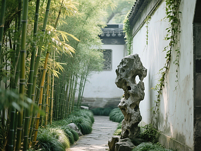 中式其它外景 景观园林 太湖石