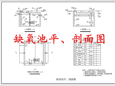 水处理 缺氧池 污水处理缺氧池 施工图