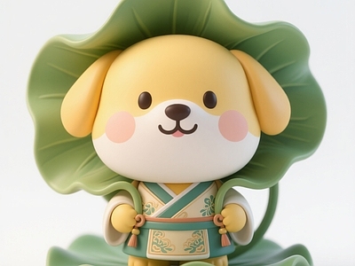 现代雕塑 荷叶狗雕塑 动物雕塑 景观小品 手办 美陈