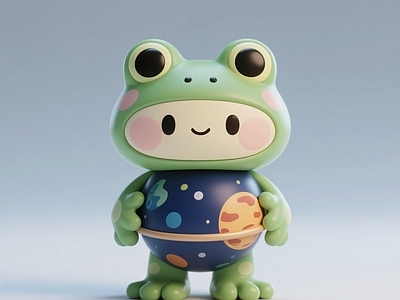现代雕塑 星球青蛙雕塑 动物雕塑 景观小品手办 美陈 太空星球星空主题