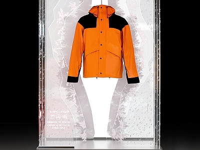 现代简约其他商业美陈单体 橱窗 冲锋衣 户外 三合一 冰雪