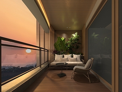 现代阳台 休闲阳台