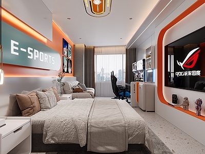 现代电竞房 现代电竞酒店套房