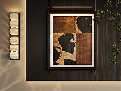 中古新中式挂画 字画 画框 玄关挂画 茶室挂画 客厅挂画