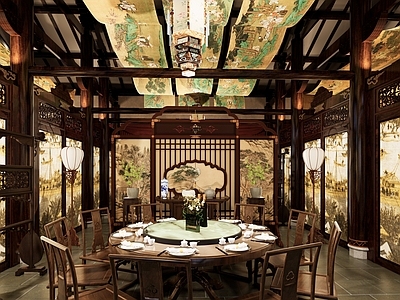 中式宴会厅 古风宴会厅 中式宴会厅 酒店宴会厅