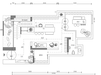 现代会所 会所平面图 私人会所 施工图