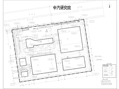 现代产业园建筑 中汽研究院产业园 总平面图 施工图