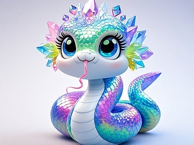 现代雕塑 水晶蛇雕塑 动物雕塑 手办 美陈 景观小品