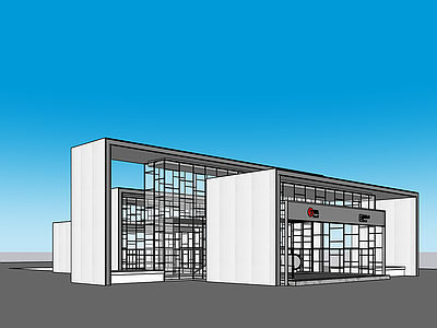 现代极简小公建 商业前地铁出入口 TOD