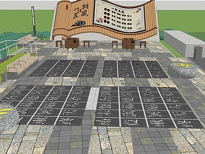现代教育校园景观 学校广场