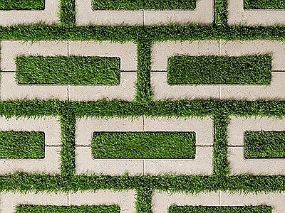 现代路面 生态 汀步 景观生态步道 植草砖