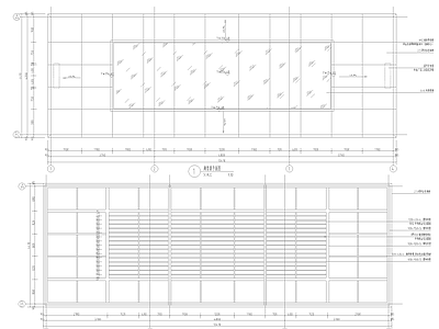 现代廊架 矩形钢构格栅廊架 施工图