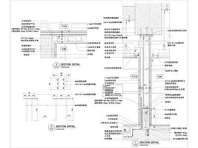 墙面节点 瓷砖贴钢架墙 钢架墙 施工图