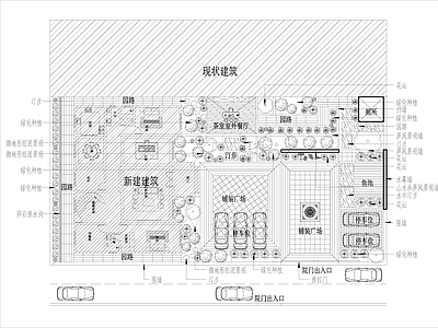 现代中式庭院 花园庭院 民宿庭院 私家庭院 庭院露台 庭院铺装 施工图