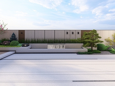 现代简约别墅庭院 庭院花园景观 现代剧简约