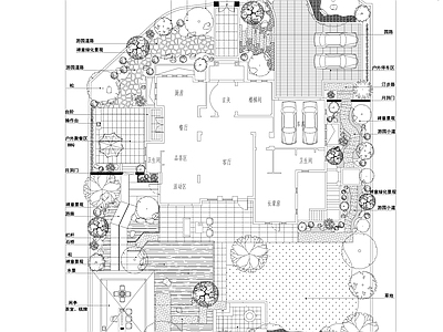 现代中式庭院 酒店庭院 花园庭院 私家庭院 农村庭院 民宿庭院 施工图