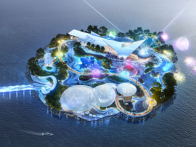 现代展览馆建筑 水族馆 展览