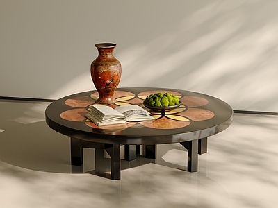 中古中式几类组合 中古茶几 中古花瓶