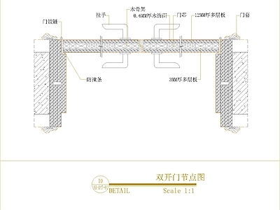 入户门 双开门节点图 施工图