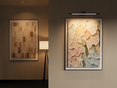 中古奶油挂画 油画 画框 茶室挂画 玄关挂画 客厅挂画