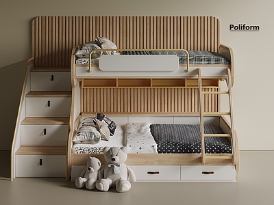 现代轻奢上下床 双层床 实木床 儿童床