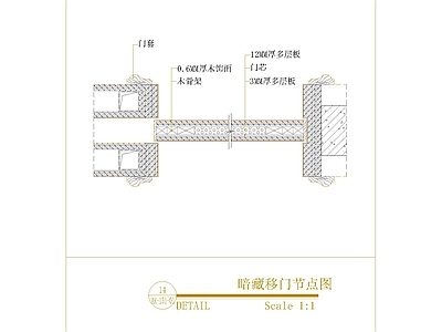隐形门节点 暗藏移门节点图 施工图