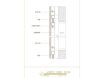 隐形门节点 石材暗门节点 施工图