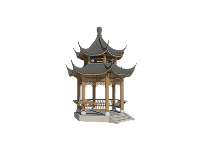 新中式中式亭子 六角亭 重檐亭 驿站