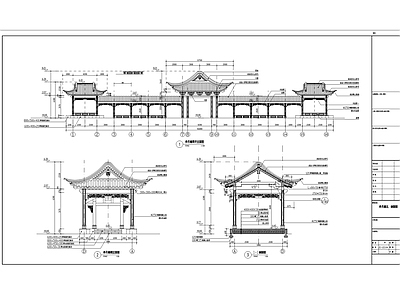 中式廊架 仿古岭南建筑亭廊 施工图