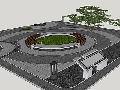 现代口袋公园 微公园 口袋公园 休息区