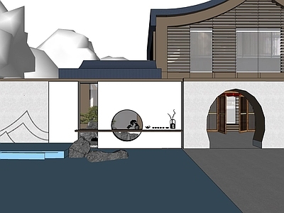 新中式其他休闲娱乐空间 新中式茶馆休闲山