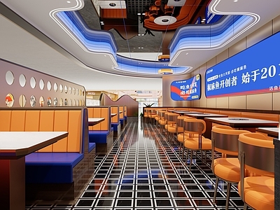 现代中餐厅 现代中餐厅 餐饮店卡座