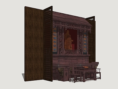 中式其他景观小品 关二爷 关胜 关帝庙