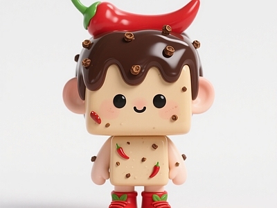 现代雕塑摆件 麻婆豆腐IP雕塑 手办 火锅系列小品 四川重庆美陈