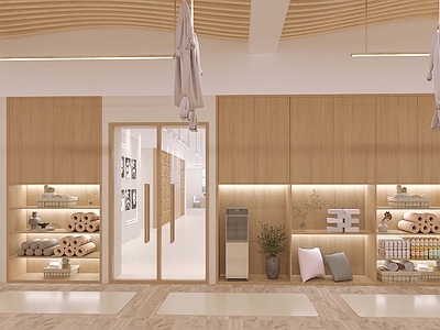 现代中式瑜伽室 现代 瑜伽 健身 工装