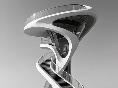 现代塔楼 扎哈景观瞭望塔 森林防火塔