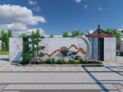 现代欧式别墅庭院 别墅庭院 欧式庭院 景观庭院